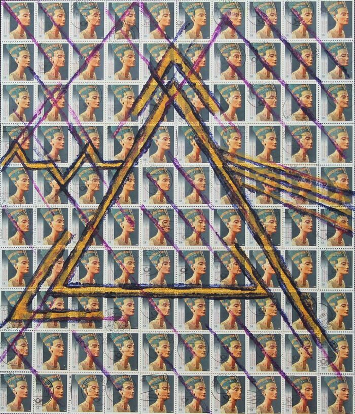 Briefmarkenkunst Stefan Jürgens | Egypt Prisma Pink Floyd