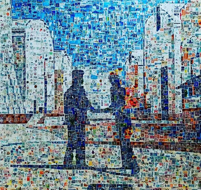 Stamp art Stefan Jürgens | Wish you were here