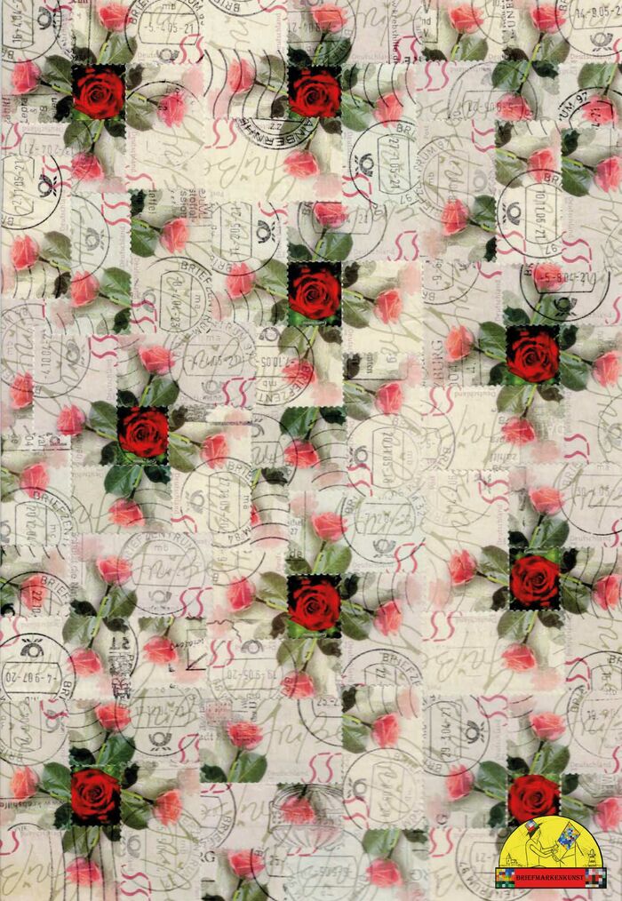 Briefmarkenkunst Stefan Jürgens | Ten Roses