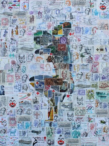 Stamp art Stefan Jürgens | She likes music
